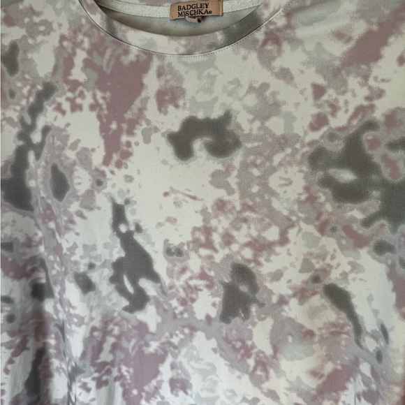 Badgley Mischka Women’s Tie Dye Pink Gray Soft Long Sleeve Pajama Top Sz XL - Picture 3 of 8